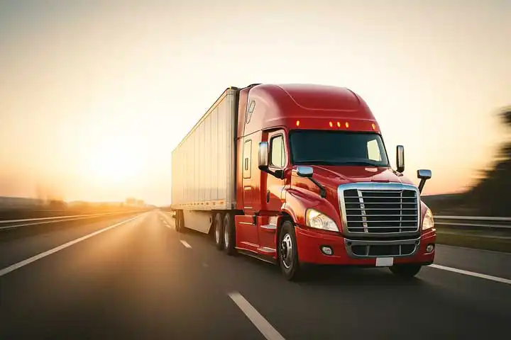 Freight truck on highway for transportation solutions